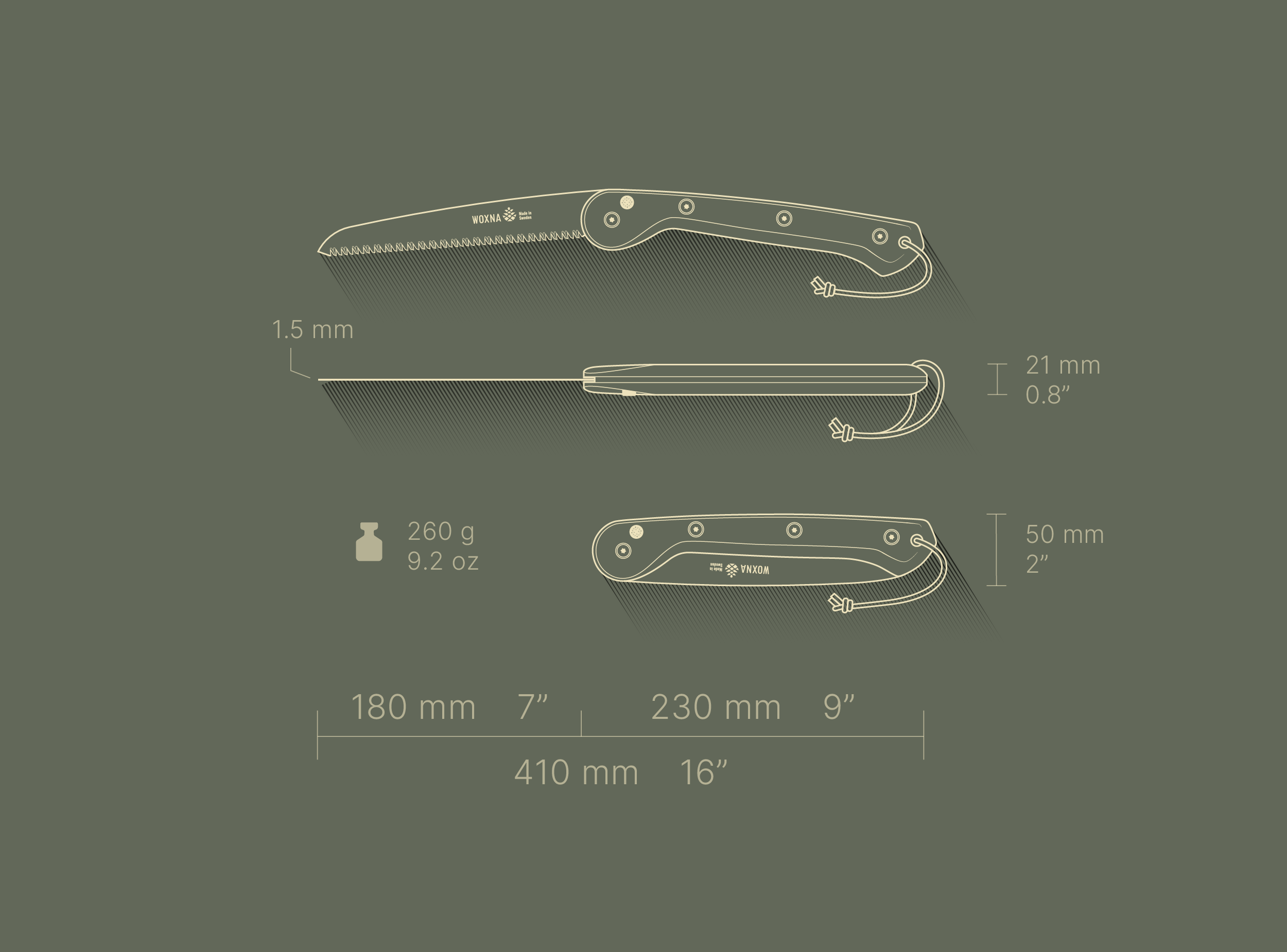 Woxna Ljusnan 250mm folding saw